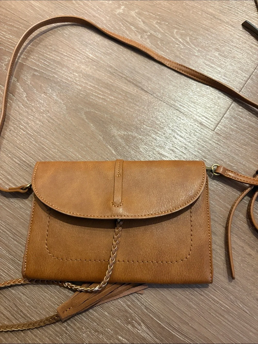 Free People Tan Leather Crossbody